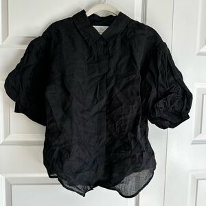 Frame‎ Gathered Puff-Sleeve Top - Button up M